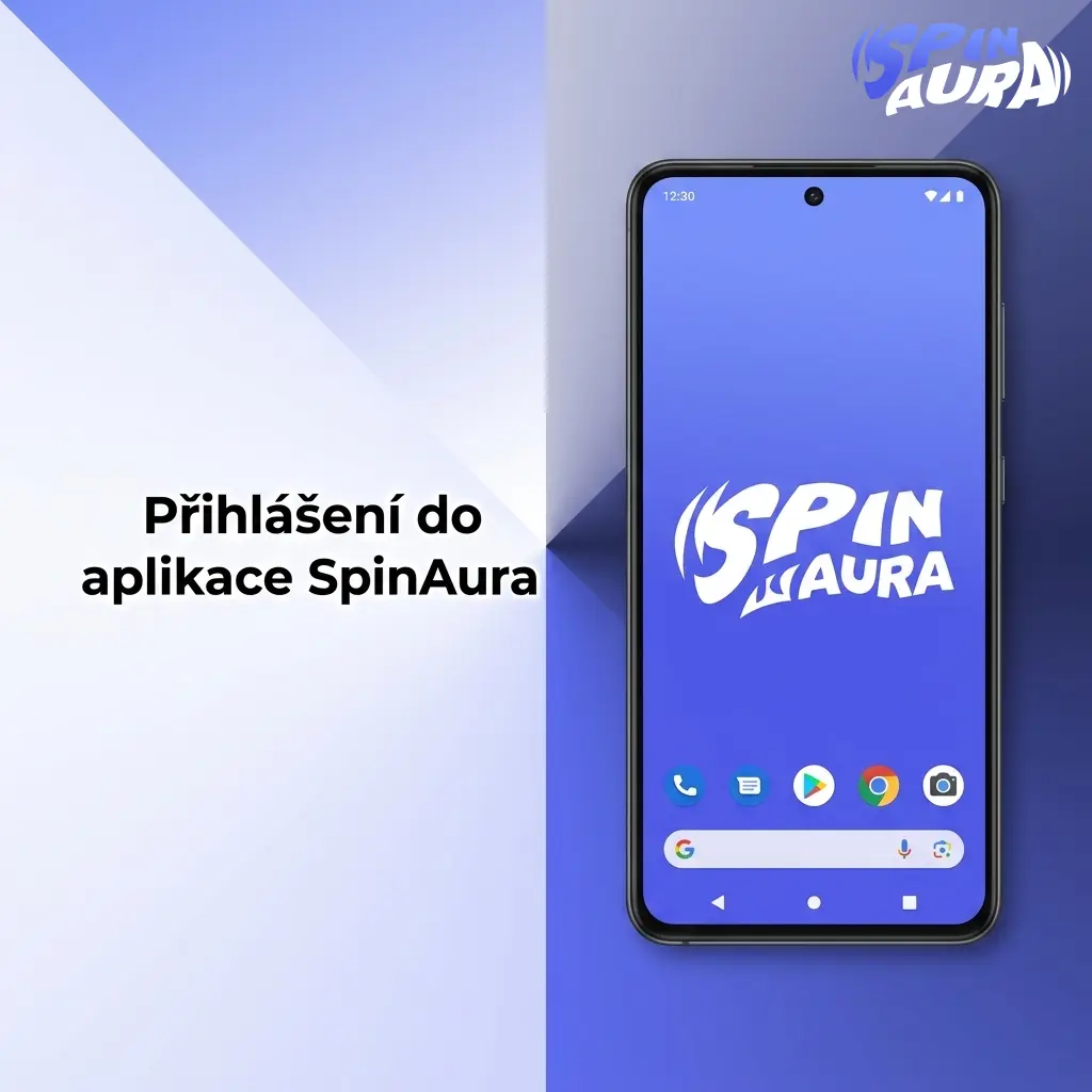 Přihlášení do aplikace SpinAura – rychlé zadání e-mailu a hesla pro vstup do účtu během pár vteřin.