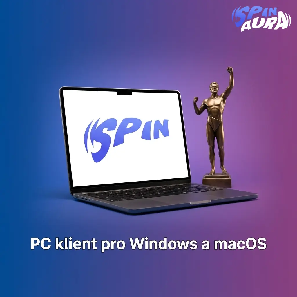 SpinAura nemá PC klienta pro Windows ani macOS, sázky lze zadávat přímo v prohlížeči bez instalace